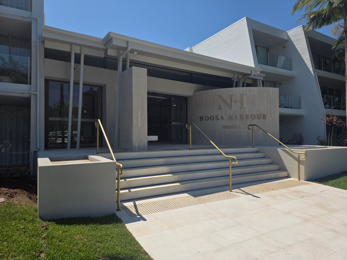 A photo of the entrance to Noosa Harbour Resort.