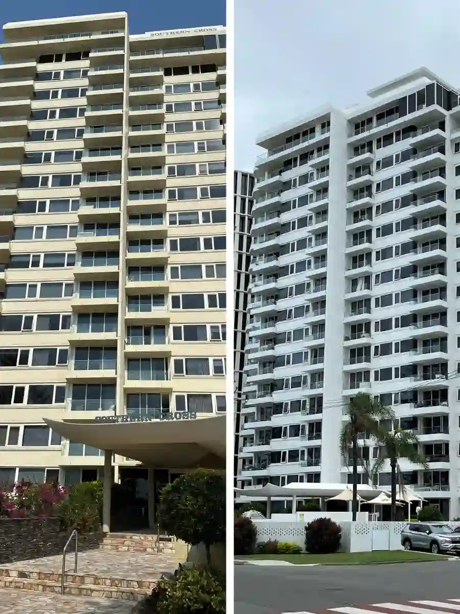 Before and after photo of the Silverpoint project.
